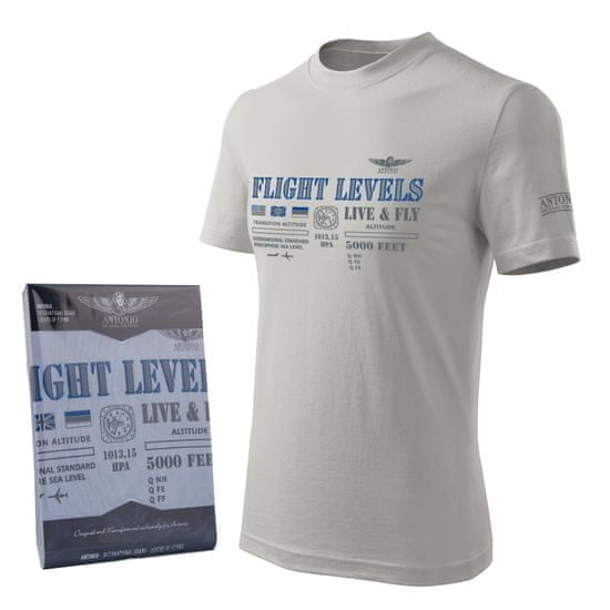 ANTONIO T-shirt z letalskim simbolom FLIGHT LEVELS