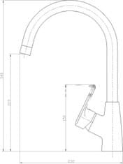 Alvito Enoročna kuhinjska armatura Alvito Corso BZ-81-L04