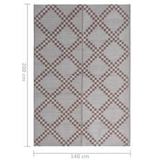Vidaxl Zunanja preproga, rjava, 140 x 200 cm, PP