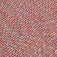Vidaxl Zunanja preproga ploščato tkanje 120x170 cm rdeča