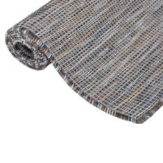 Vidaxl Zunanja preproga ploščato tkanje 120x170 cm rjava in modra