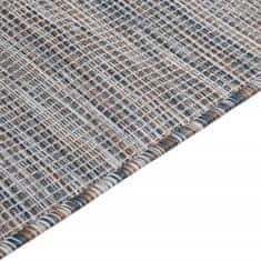 Vidaxl Zunanja preproga z ravnim tkanjem, 80x250 cm, rjava/črna