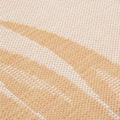 Vidaxl Zunanja preproga ploščato tkanje 140x200 cm vzorec listov