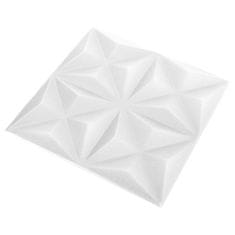 Vidaxl 3D stenski paneli 12 kosov 50x50 cm origami beli 3 m²