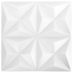 shumee 3D stenski paneli 48 kosov 50x50 cm origami beli 12 m²