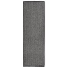 Vidaxl Zunanja preproga z ravnim tkanjem, 80x250 cm, siva