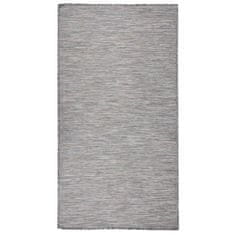 Vidaxl Zunanja preproga z ravnim tkanjem, 80x150 cm, rjava/črna