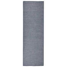 Vidaxl Zunanja preproga z ravnim tkanjem, 80x250 cm, modra
