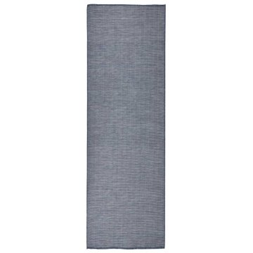 Vidaxl Zunanja preproga z ravnim tkanjem, 80x250 cm, modra