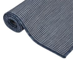 Vidaxl Zunanja preproga z ravnim tkanjem, 80x250 cm, modra