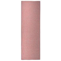 Vidaxl Zunanja preproga z ravnim tkanjem, 80x250 cm, rdeča