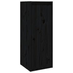 Vidaxl Stenska omarica črna 30x30x80 cm trdna borovina