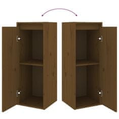 Vidaxl Stenska omarica 2 kosa medeno rjava 30x30x80 cm trdna borovina