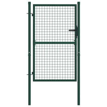 Vidaxl Ograjna vrata iz jekla 100x125 cm zelene barve