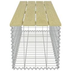 Vidaxl Gabionska klop 120 cm pocinkano jeklo in borovina