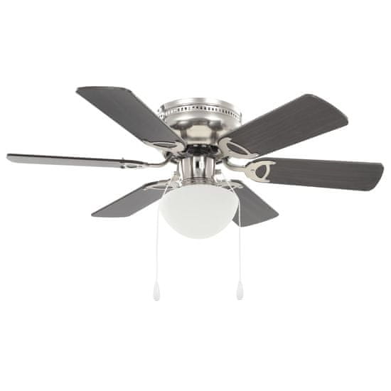 Greatstore Dekorativni stropni ventilator s svetilko 82 cm temno rjav