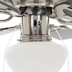 Vidaxl Dekorativni stropni ventilator s svetilko 82 cm temno rjav