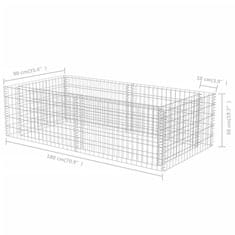 Vidaxl Gabionsko cvetlično korito iz pocinkanega jekla 180x90x50 cm