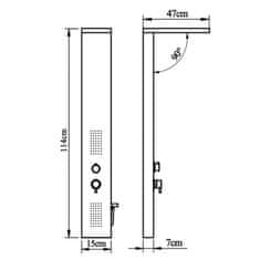 shumee Panel za tuš aluminij bele barve