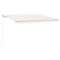 Vidaxl Ročno zložljiva tenda z LED lučmi 400x300 cm krem
