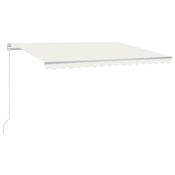 Vidaxl Ročno zložljiva tenda z LED lučmi 400x300 cm krem