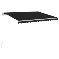 Vidaxl Ročno zložljiva tenda z LED lučmi 450x300 cm antracitna