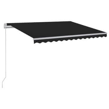 Vidaxl Ročno zložljiva tenda z LED lučmi 450x300 cm antracitna