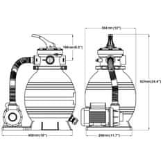 Greatstore Črpalke s peščenim filtrom 2 kosa 400 W 11000 l/h