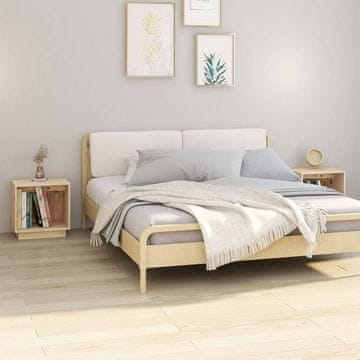 Vidaxl vidaXL Nočne omarice, komplet 2, 40x30x40 cm, masiven borov les