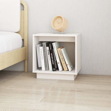 Vidaxl vidaXL Nočna omarica bela 40x30x40 cm masiven borov les