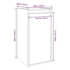 Vidaxl Stenska omarica 30x30x60 cm trdna borovina