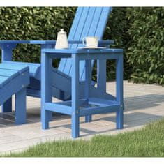 Greatstore Vrtna miza Adirondack aqua modra 38x38x46 cm HDPE