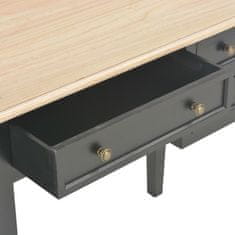 Vidaxl Pisalna miza iz lesa 109,5x45x77,5 cm črna