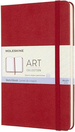 Moleskine Sketchbook beležnica, M, brezčrtna, trde platnice, rdeča