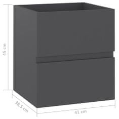 Vidaxl Umivalna omarica, siva, 41x38,5x45 cm, iverna plošča