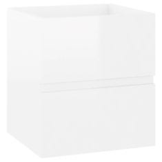 Vidaxl Omarica za umivalnik visok sijaj bela 41x38,5x45 cm iverna pl.