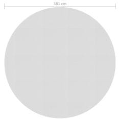 Vidaxl Plavajoča PE solarna folija za bazen 381 cm siva