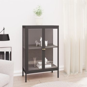 Vidaxl vidaXL Stranska omarica antracit 75x35x105 cm jeklo in steklo
