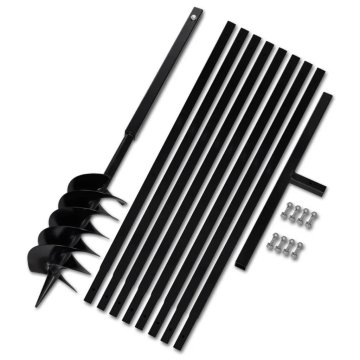 Vidaxl Jeklen spiralni vrtalni sveder za zemljo z ročajem 150 mm z 9 m pod.