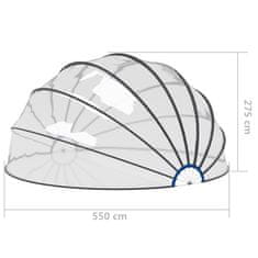 Vidaxl Kupola za bazen 559 x 275 cm