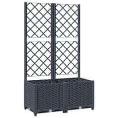 Vidaxl Cvetlično korito z oporno mrežo temno sivo 80x40x136 cm PP
