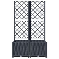Vidaxl Cvetlično korito z oporno mrežo temno sivo 80x40x136 cm PP