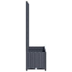 Vidaxl Cvetlično korito z oporno mrežo temno sivo 80x40x136 cm PP