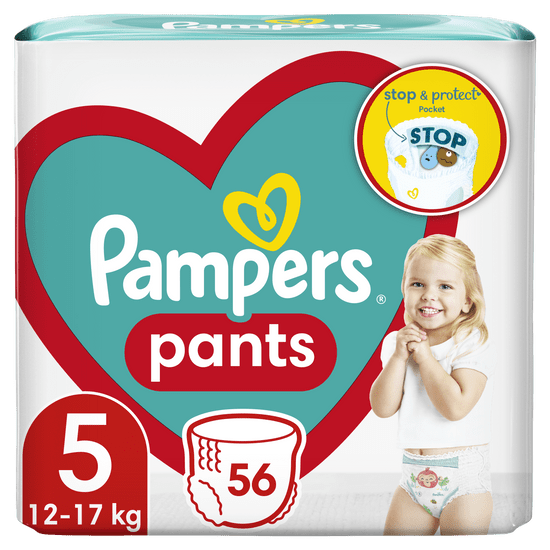Pampers Pants hlačne plenice, Velikost 5, 12–17 kg, 56 kosov