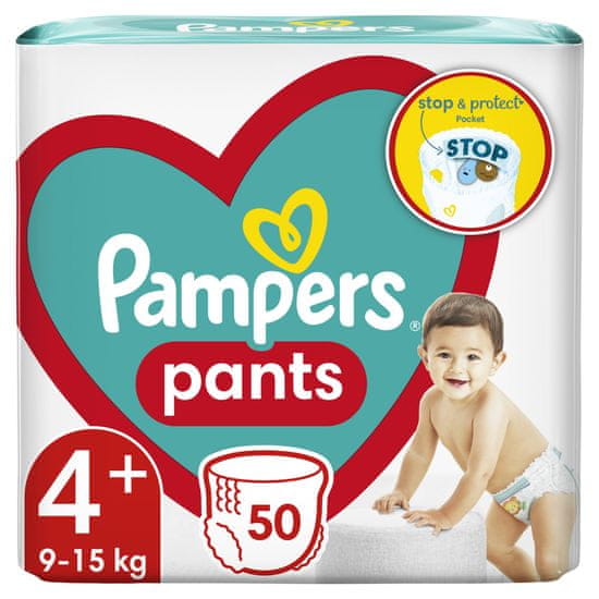 Pampers plenice Pants Maxi+ vel. 4+ (50 kosov) - plenice (9-15 kg) - Jumbo Pack