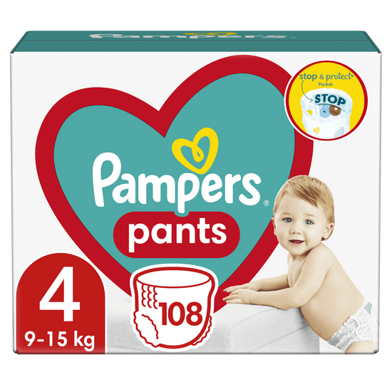 Pampers Pants hlačne plenice, Velikost 4, 9–15 kg, 108 kosov