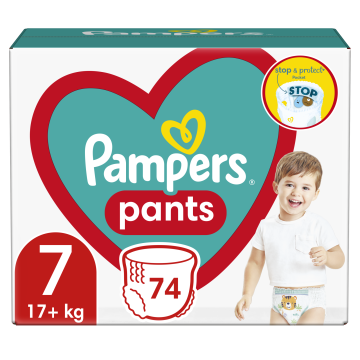 Pampers Pants hlačne plenice, Velikost 7, 17 kg+, 74 kosov - odprta embalaža