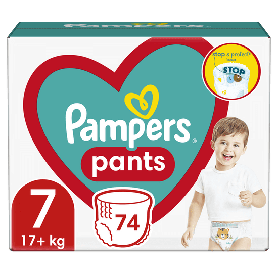 Pampers Pants hlačne plenice, Velikost 7, 17 kg+, 74 kosov - odprta embalaža