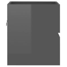 Vidaxl Umivalna omarica, siva, visok sijaj, 41x38,5x45 cm, plošča
