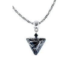 Lampglas Elegantna trikotna ogrlica iz črnega marmorja s čistim srebrom v Lampglas NTA2